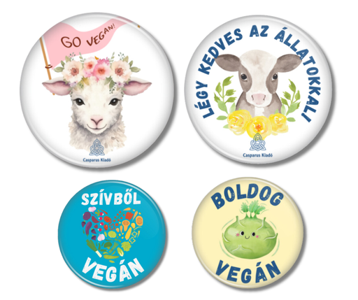 Vegán kitűző (véletlenszerűen kiválasztott mintával)