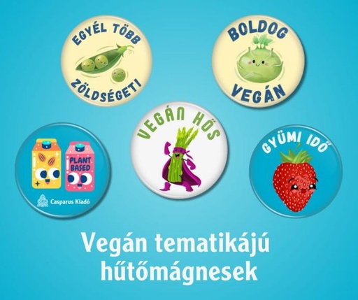 Vegán hűtőmágnes (véletlenszerűen kiválasztott mintával)